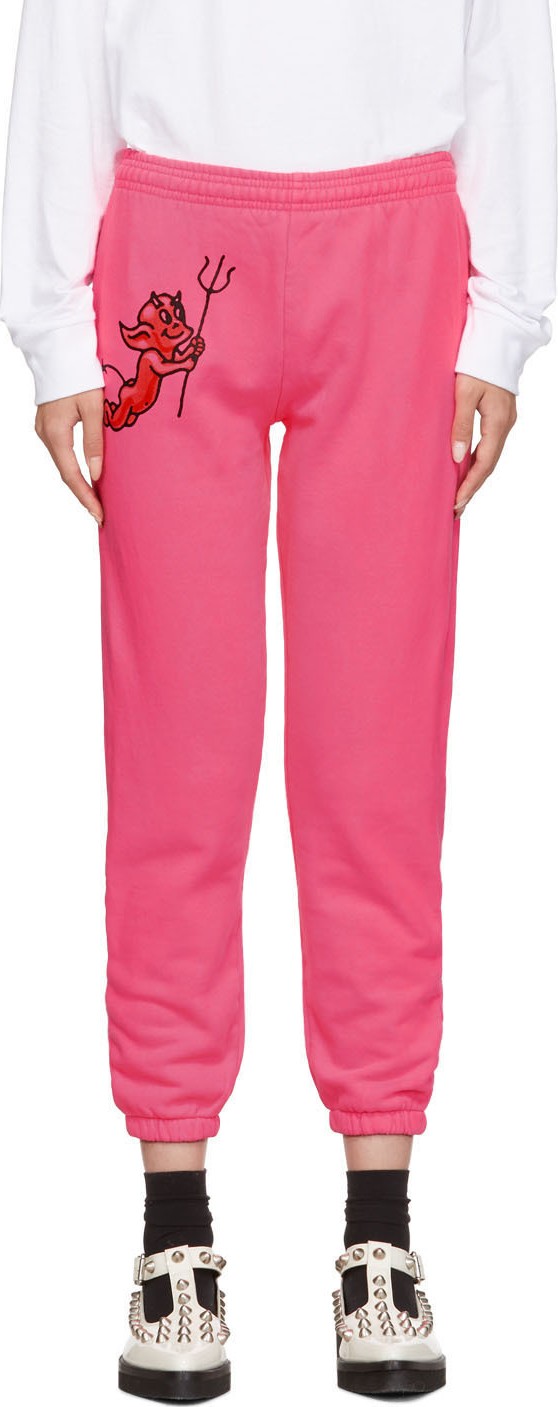 Ashley Williams Pink Cherub Devil Jogger Lounge Pants