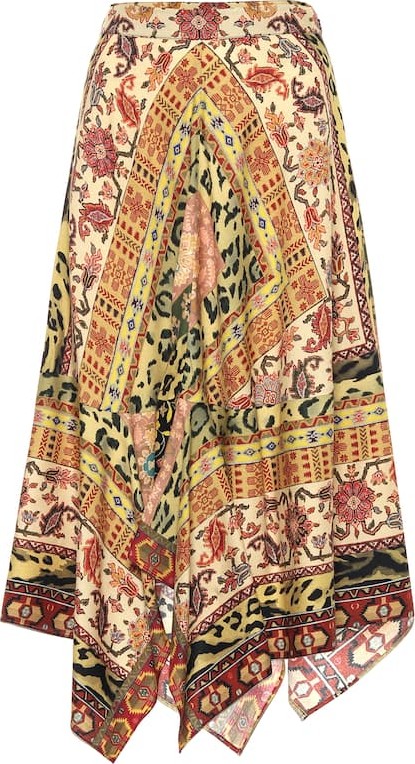 Etro Paisley wool and silk skirt