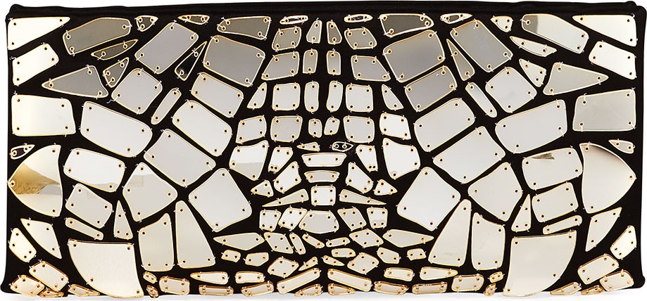 TOM FORD Mirror Embroidered Satin Clutch Bag