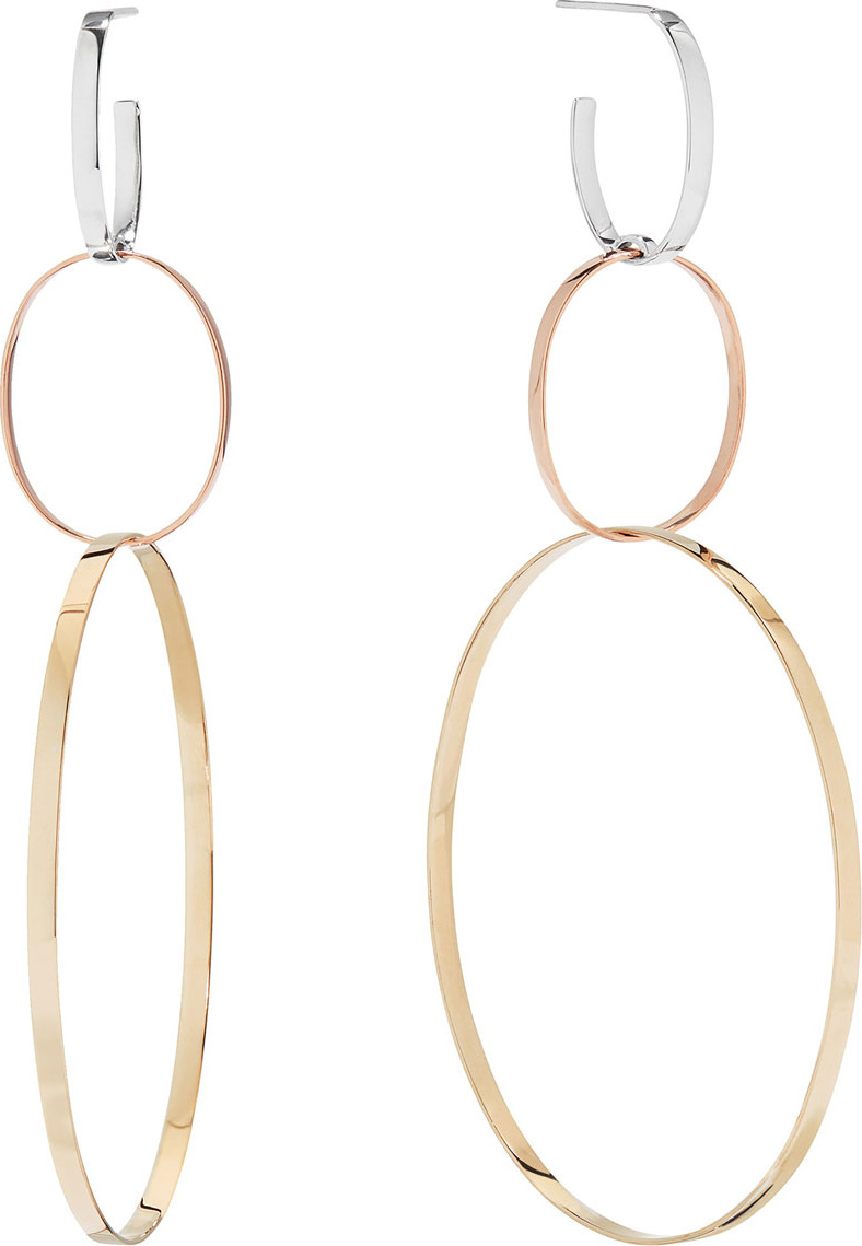 Lana 14k Tricolor Gold 3-Link Hoop Earrings