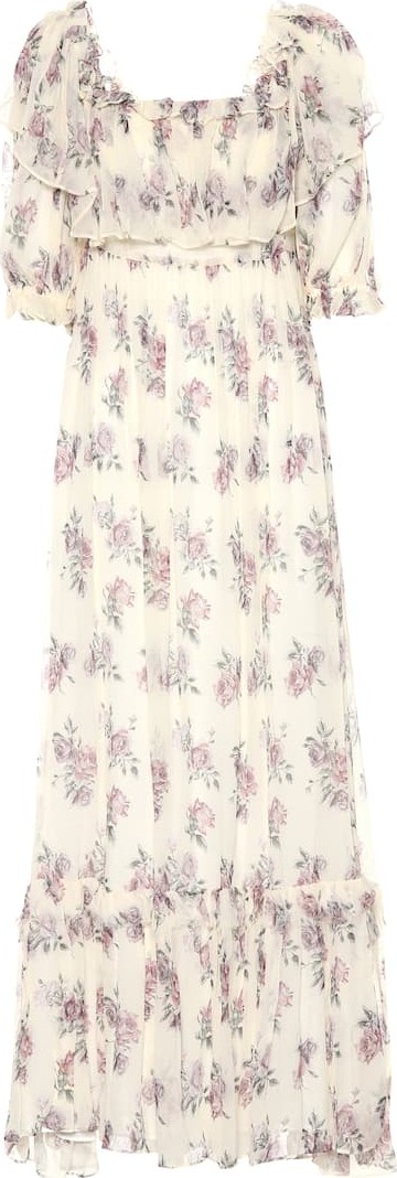 LOVESHACKFANCY Tara silk chiffon maxi dress