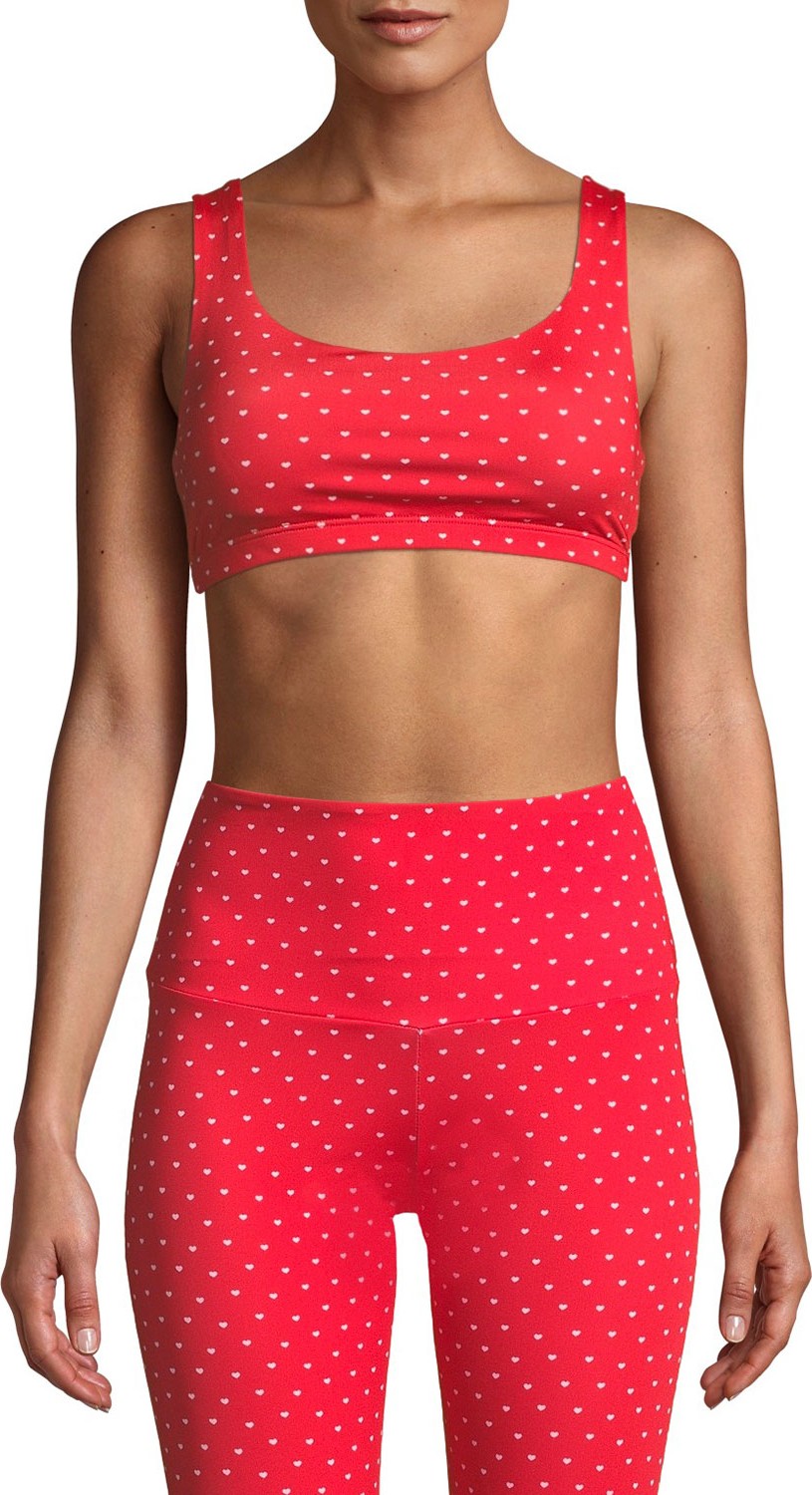 ONZIE Mudra Heart-Print Strappy Sports Bra ONZIE Mudra Heart-Print Strappy Sports Bra