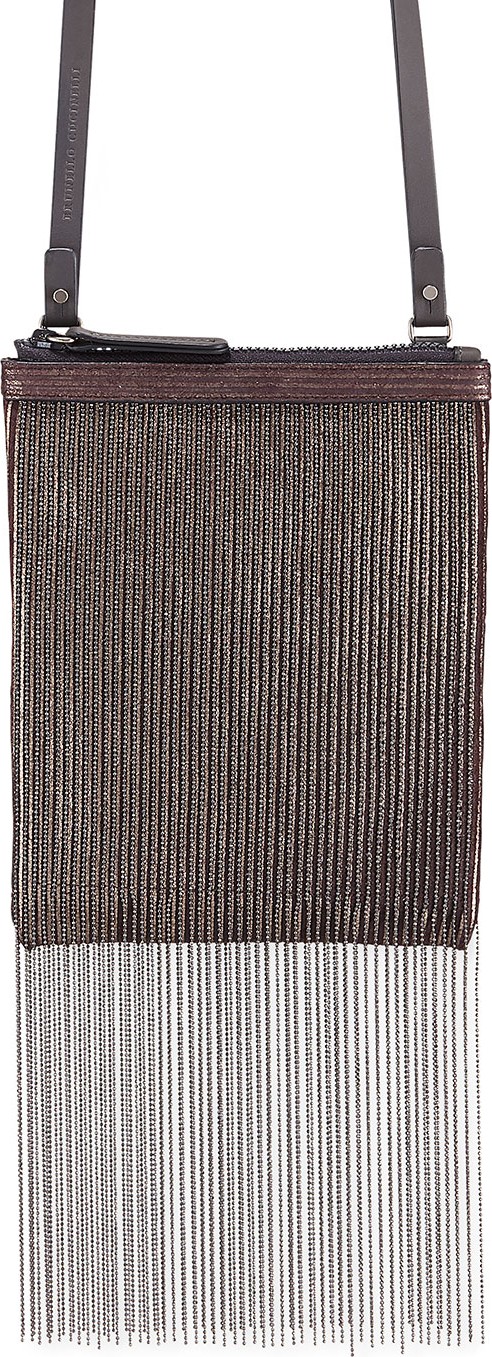 Brunello Cucinelli Monili Fringe Crossbody Pouch Bag