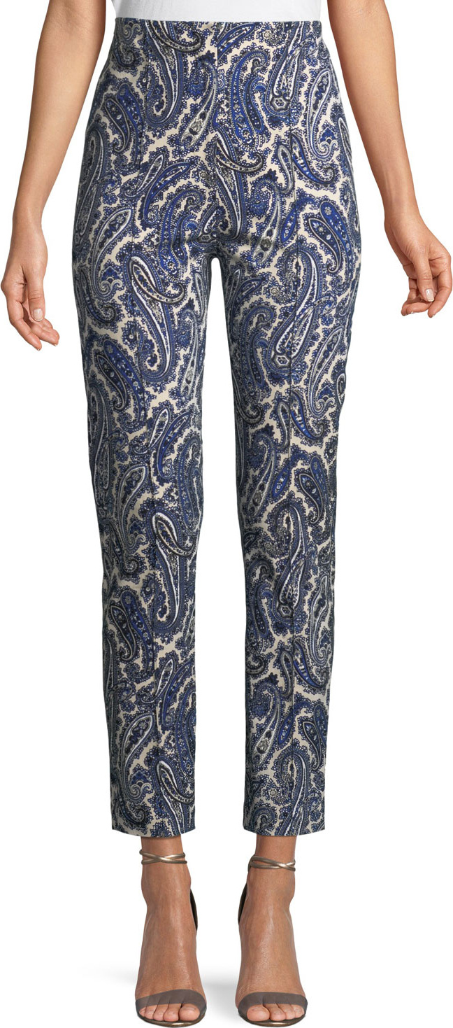DIANE von FURSTENBERG Mid-Rise Paisley Skinny Pants