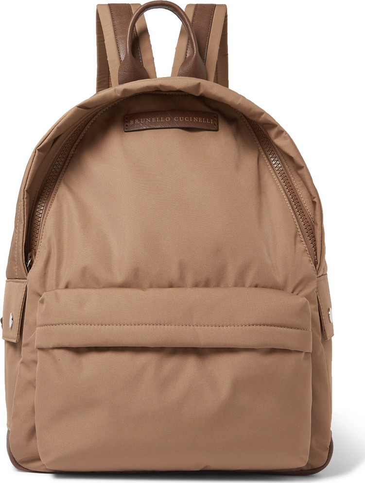 Brunello Cucinelli Leather-Trimmed Nylon Backpack