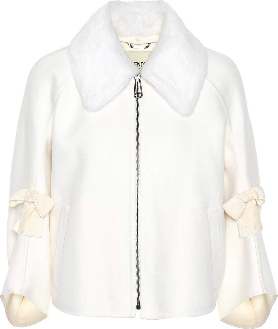Fendi Mink fur-trimmed wool jacket