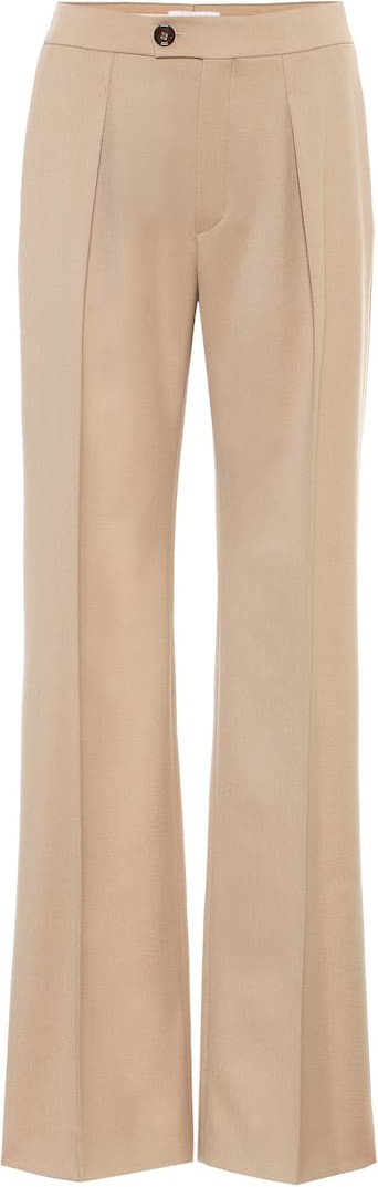 Chloe Mid-rise wide-leg wool-blend pants