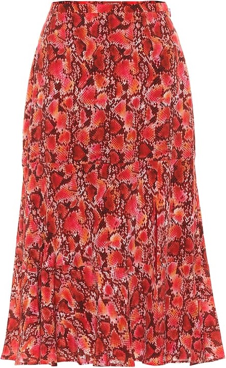 Altuzarra Clementine snake-print silk skirt