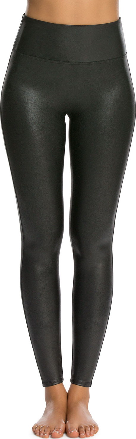 SPANX Ready-to-Wow Faux-Leather Leggings, Black