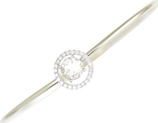 Frederic Sage 18k White Gold Diamond & Topaz Bangle