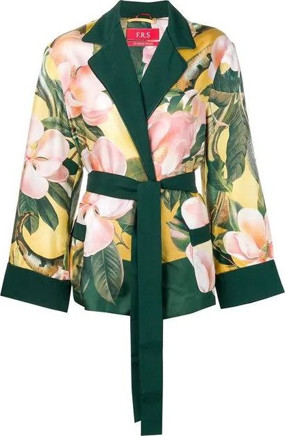 For Restless Sleepers floral belted jacket