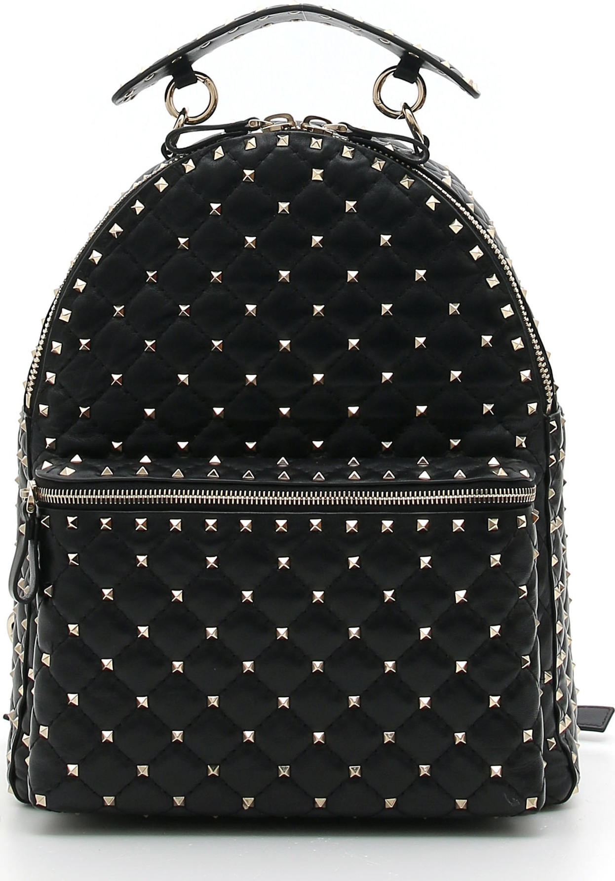 Valentino Rockstud Spike Quilted Leather Backpack
