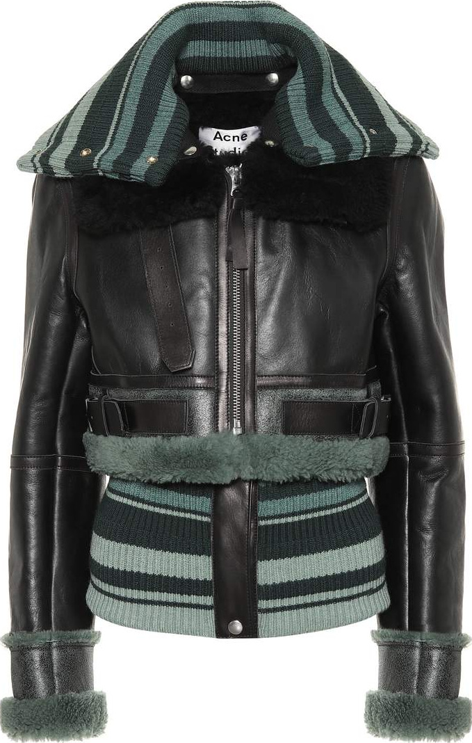 Acne Studios Shearling and knit jacket