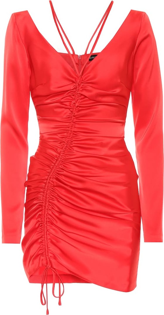 David Koma Ruched satin minidress