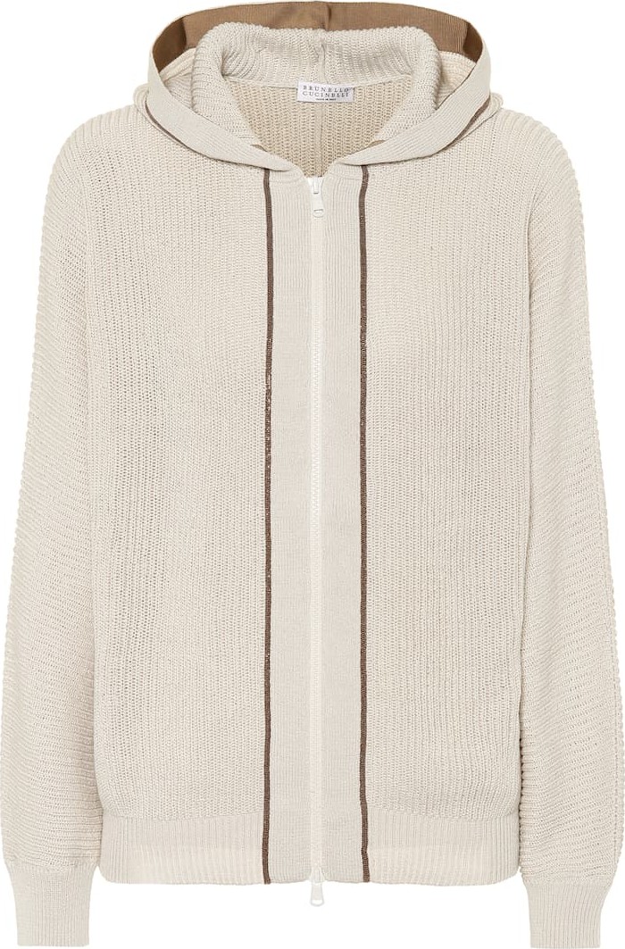 Brunello Cucinelli Embellished cotton hoodie