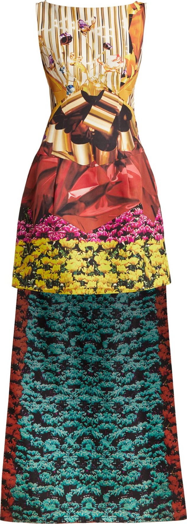 Mary Katrantzou Harp Hazzard printed silk-satin gown