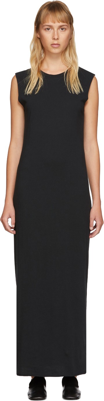 Raquel Allegra Black Muscle Maxi Dress