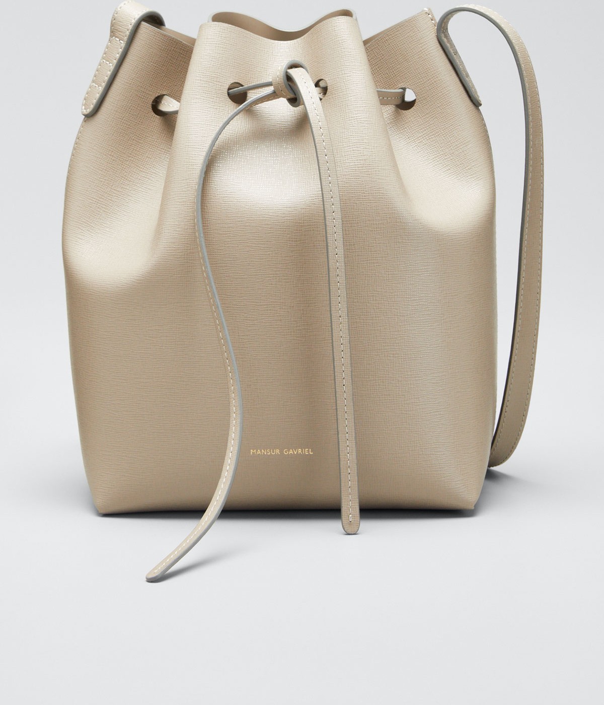 Mansur Gavriel Mini Saffiano Leather Bucket Bag