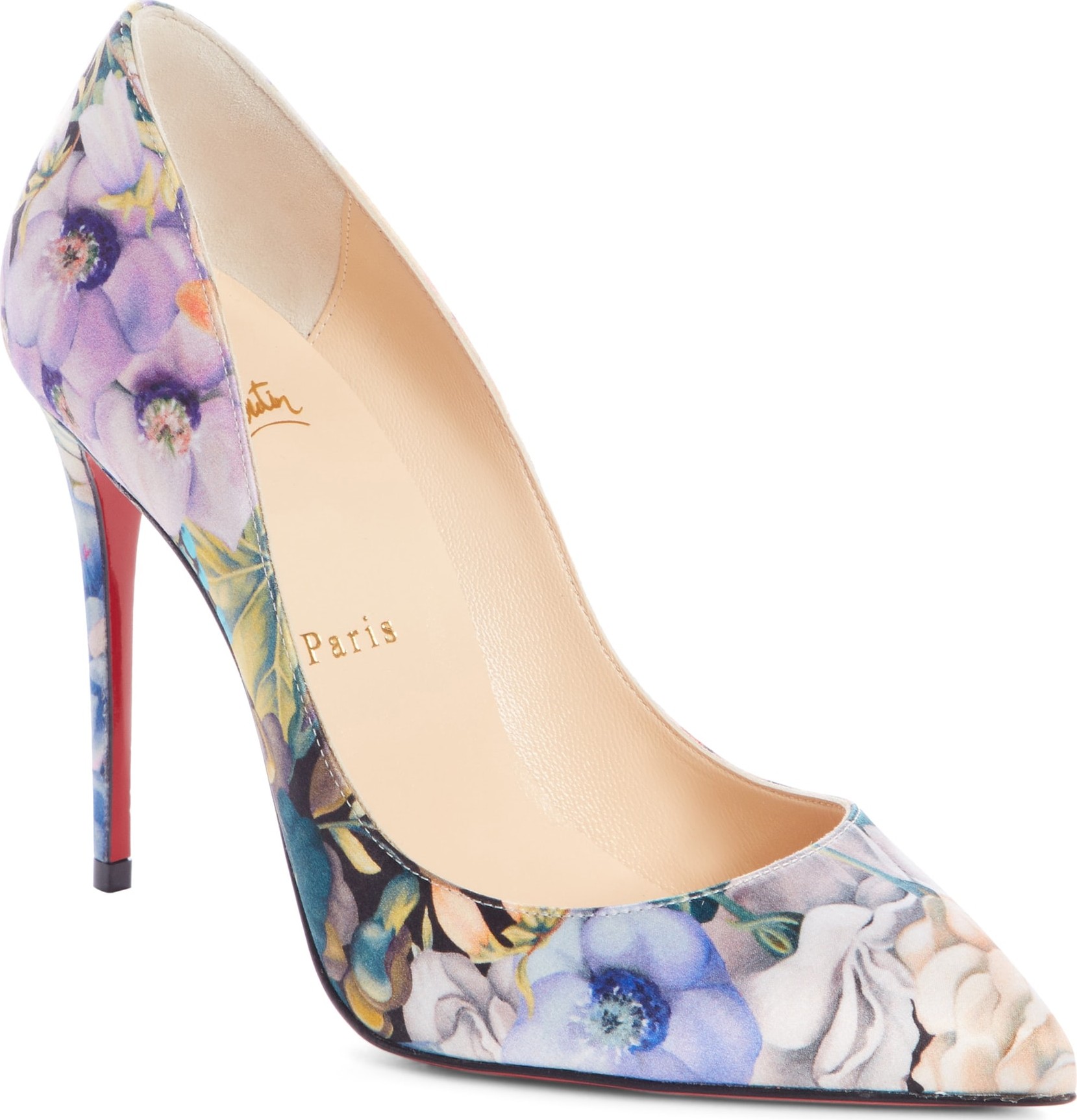 Christian Louboutin Pigalle Follies Floral Silk Pump