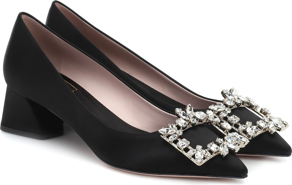 Roger Vivier RV Broche Buckle satin pumps