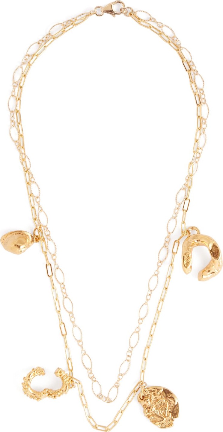 Alighieri Multi-charm 24kt gold-plated necklace