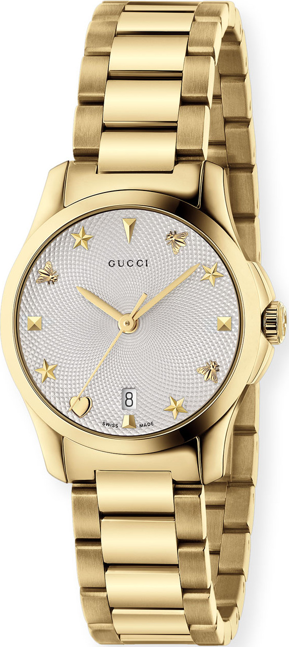 Gucci 27mm G-Timeless Icon-Indices Watch w/ Bracelet Strap