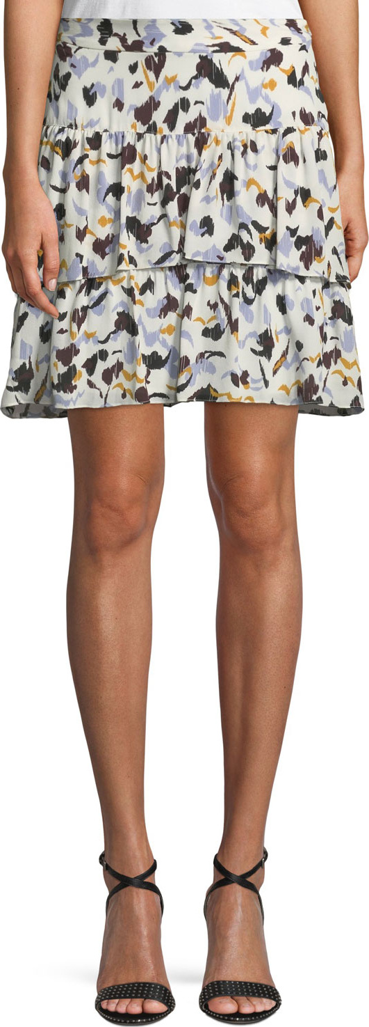 A.L.C. Baxter Printed Tiered Silk Skirt