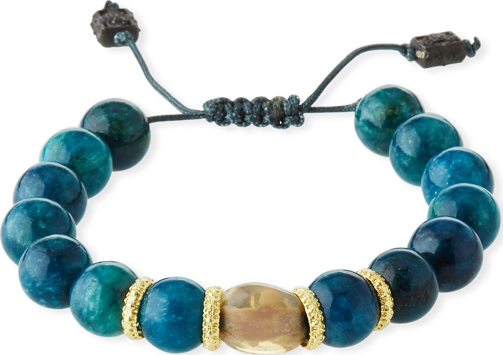 Armenta Old World Apatite & Opal Bead Pull-Through Bracelet