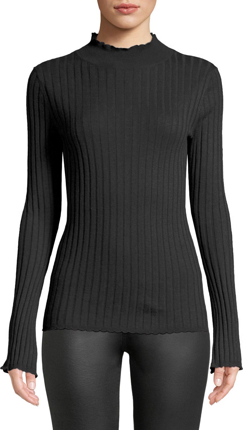 Joie Gestina Ribbed Mock-Neck Sweater