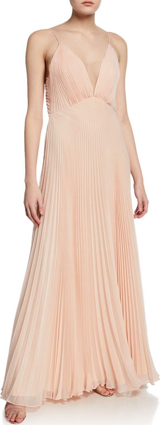 Jill Jill Stuart Veronika Pleated Sleeveless Gown
