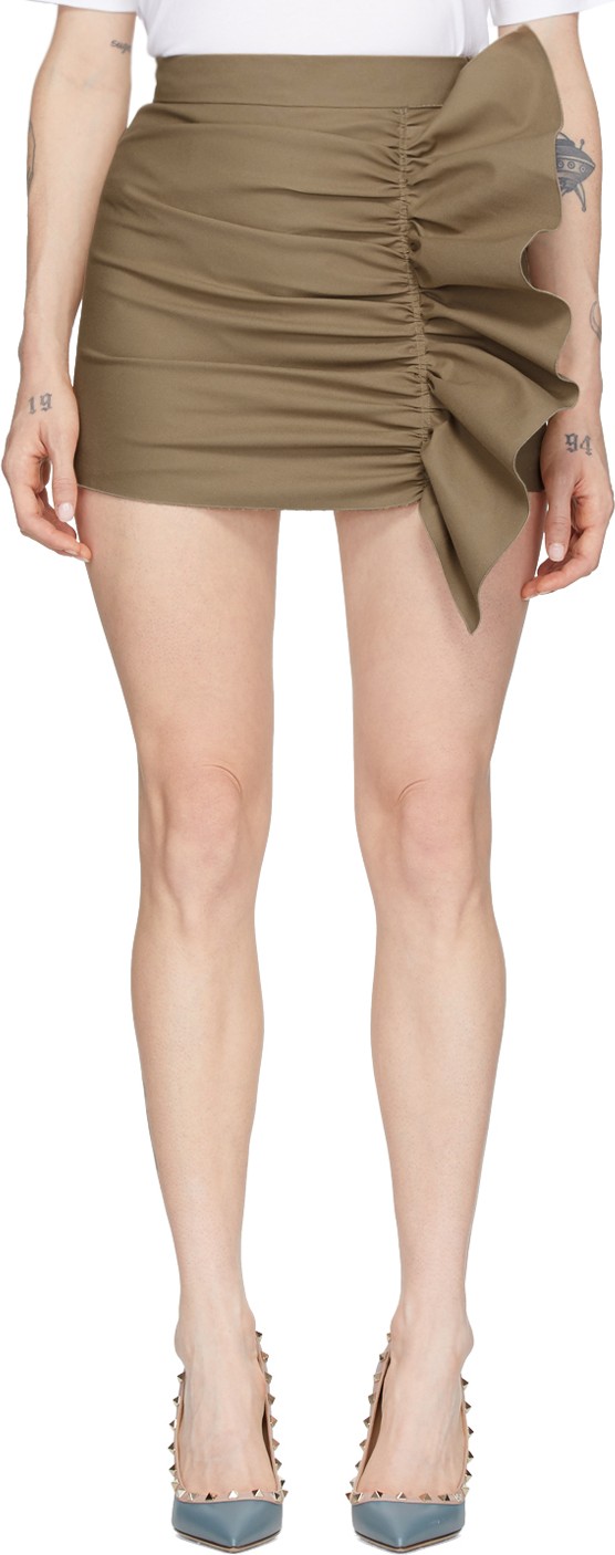 RED Valentino Beige Gathering Front Skirt Shorts RED Valentino Beige Gathering Front Skirt Shorts