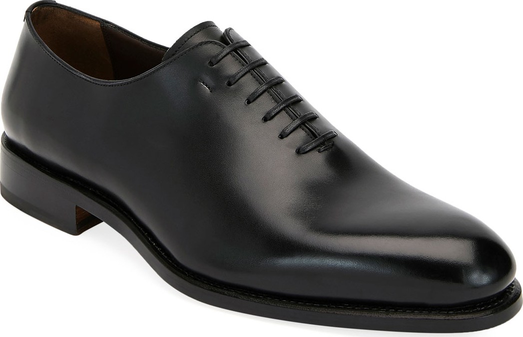 Salvatore Ferragamo Men's Amsterdam Calfskin Lace-Up Shoes