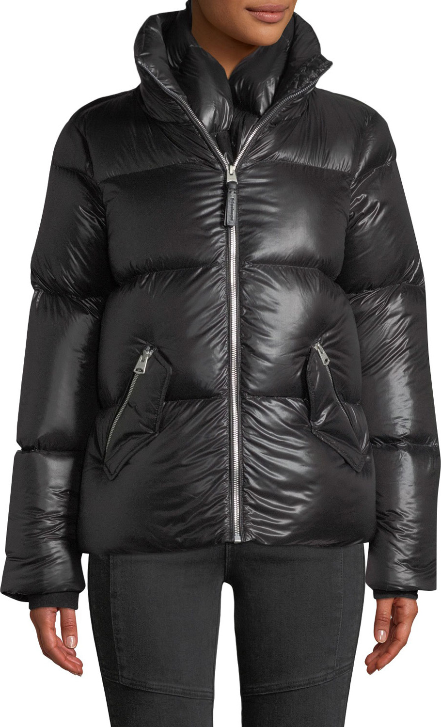 Mackage Mirri Lustrous Lightweight Down Crop Puffer Jacket