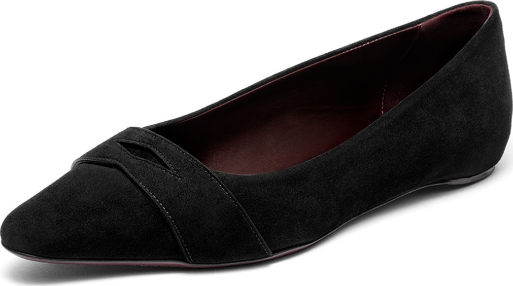 Bougeotte Suede Keeper Ballet Flats  Black