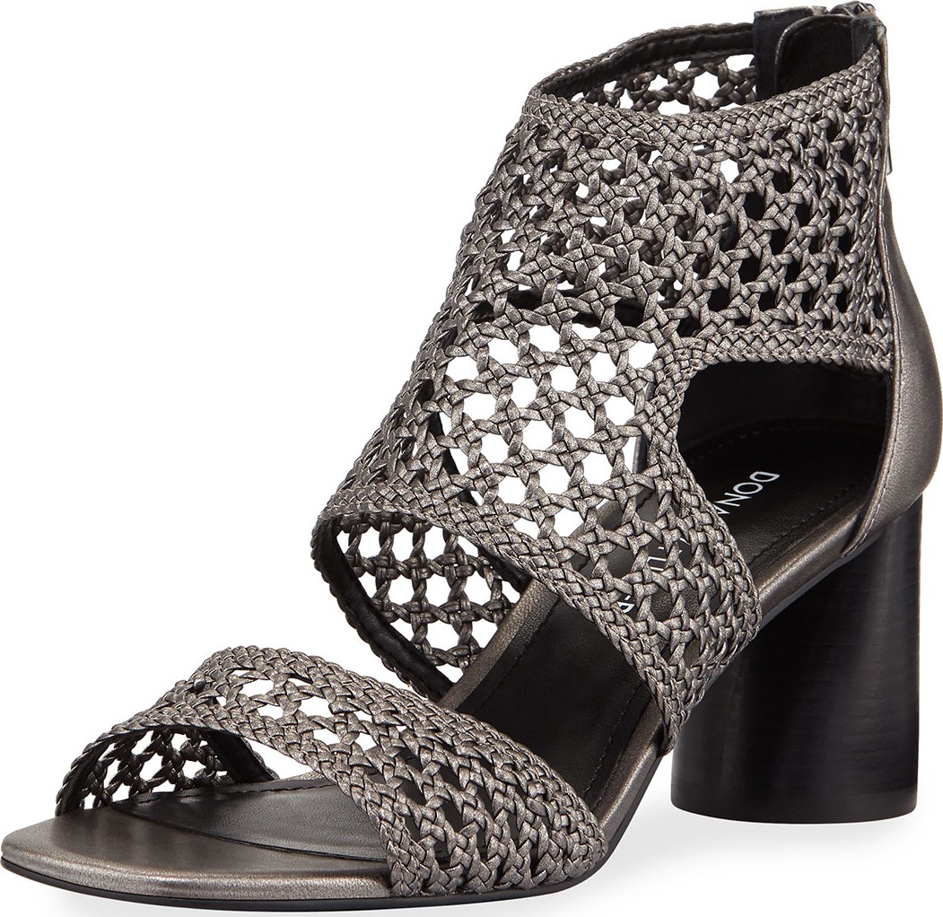 Donald J Pliner Herra Metallic Woven Leather Sandals