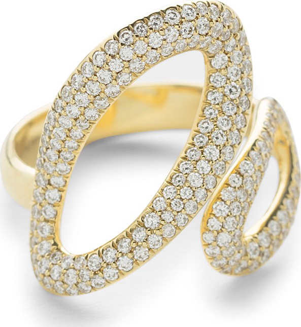 IPPOLITA 18K Cherish Bypass Ring with Diamonds  Size 7