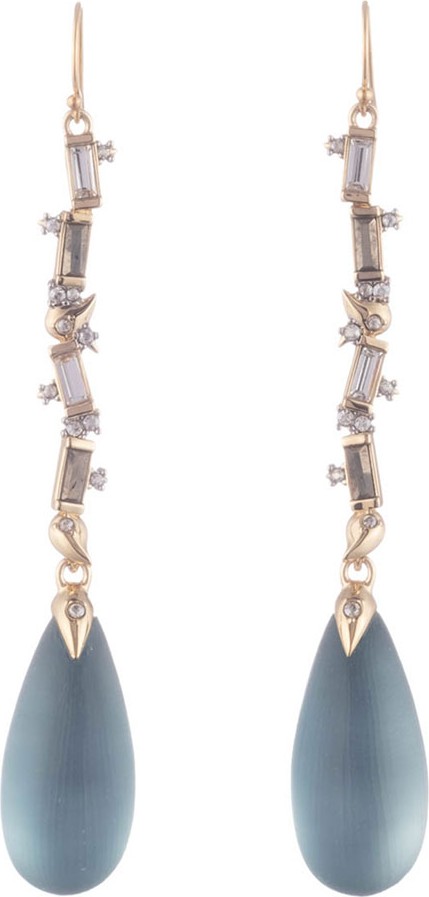 Alexis Bittar Crystal Baguette Linear Drop Earrings, Blue