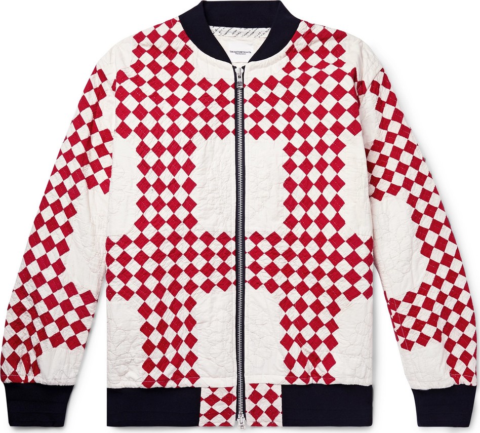 Takahiromiyashita The Soloist Oversized Sashiko-Stitched Patchwork Cotton-Blend Bomber Jacket