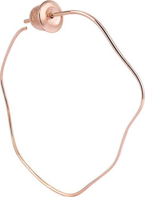 Kismet by Milka 14k Rose Gold Large Waved Hoop Earring (Single)