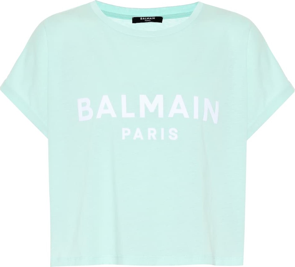 Balmain Cropped logo cotton T-shirt