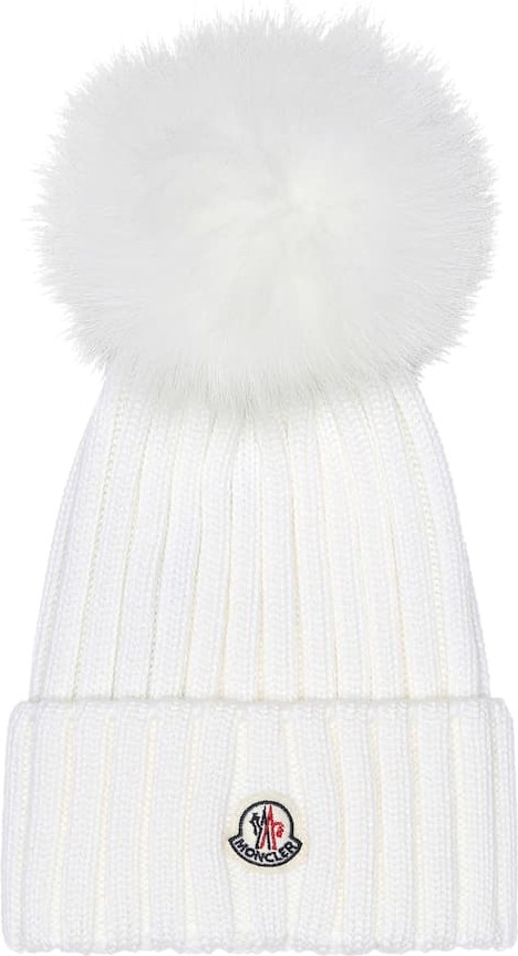 Moncler Fur-trimmed wool beanie