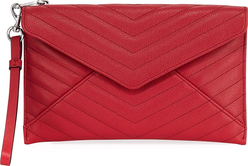Rebecca Minkoff Leo Quilted Leather Wristlet Clutch Bag