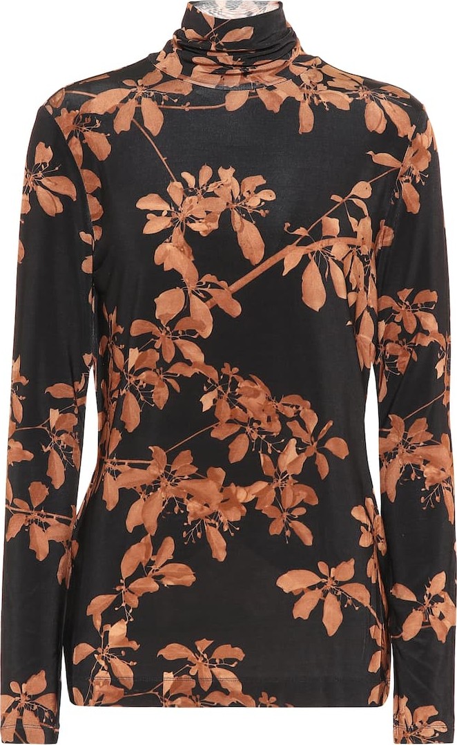 Dries Van Noten Printed jersey turtleneck top