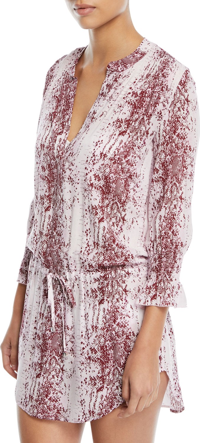 HEIDI KLEIN Monaco V-Neck Printed Cotton Tunic Coverup