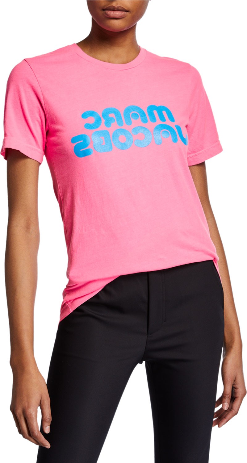 MARC JACOBS Short-Sleeve Backwards-Logo Graphic Tee