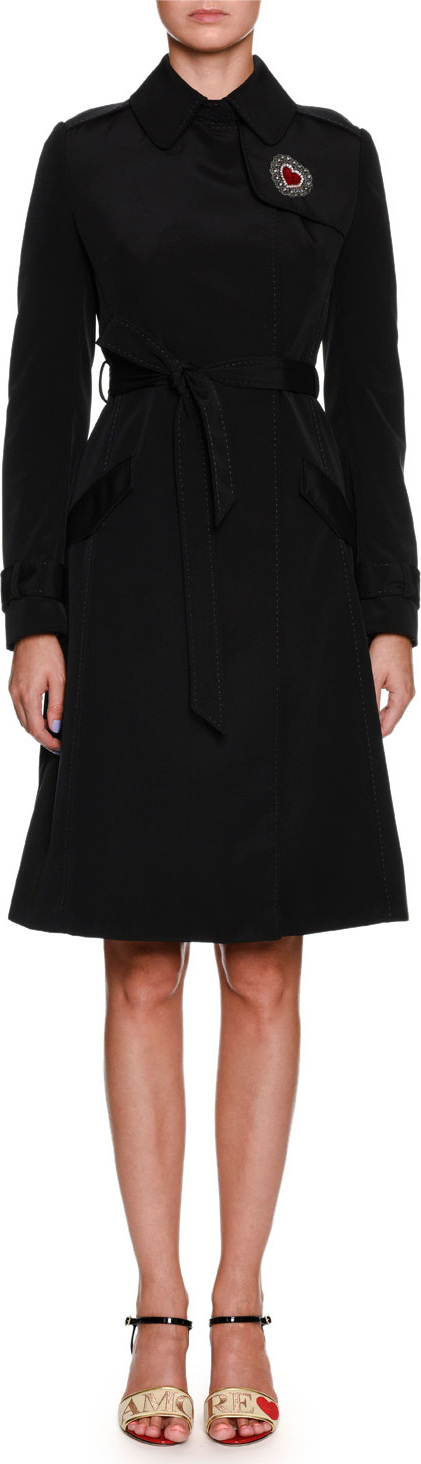 Dolce & Gabbana Belted Rain Coat w/ Leopard Lining Dolce & Gabbana Belted Rain Coat w/ Leopard Lining