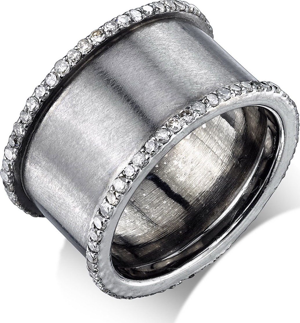 Sheryl Lowe Diamond Cylinder Ring, Size 8.5