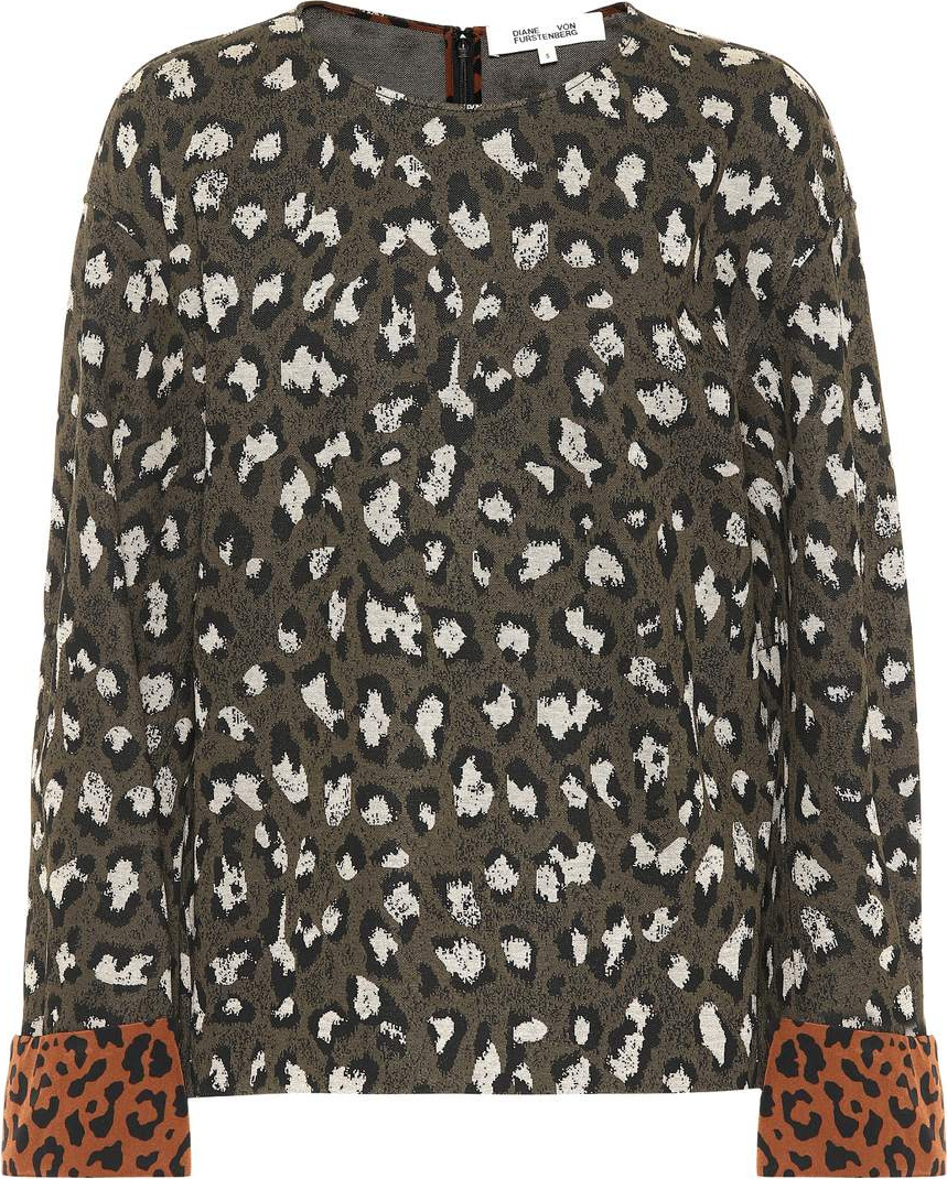DIANE von FURSTENBERG Leopard-print jacquard sweatshirt