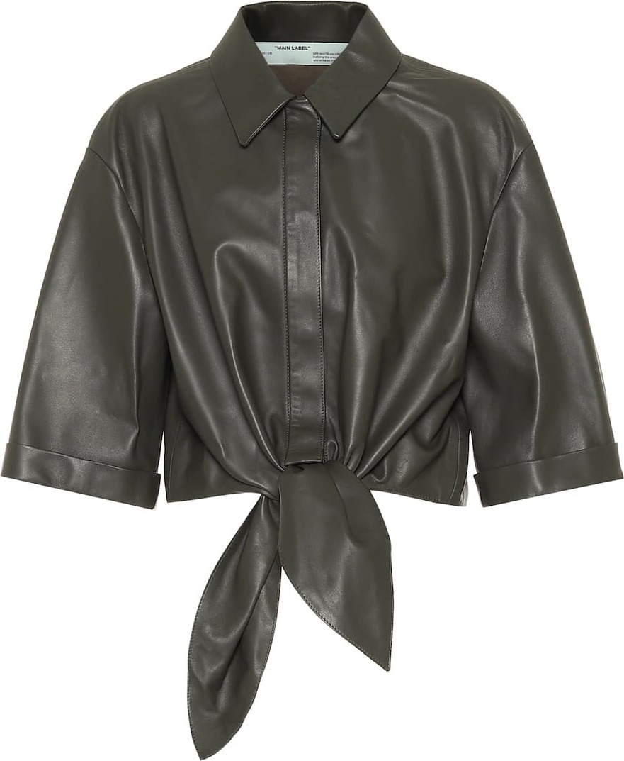 Off White Cropped leather shirt