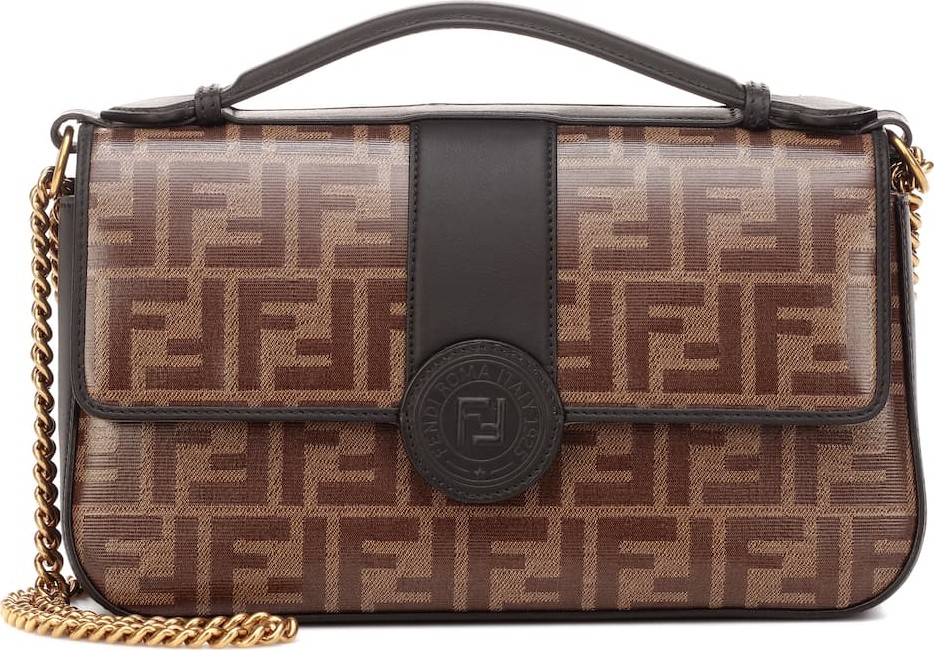 Fendi Double F leather shoulder bag